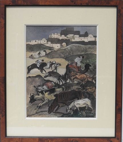 André SUREDA (1870-1930)
Scène orientaliste au tro