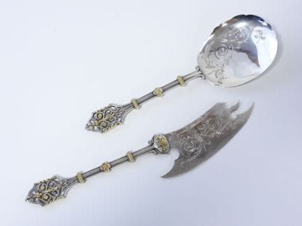 Juego de dos piezas para hielo, de plata y plata d