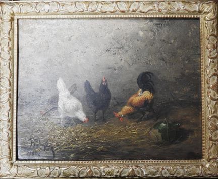 H. DAUPHIN  - XIXème siècle: 
Poules et coqs dans 