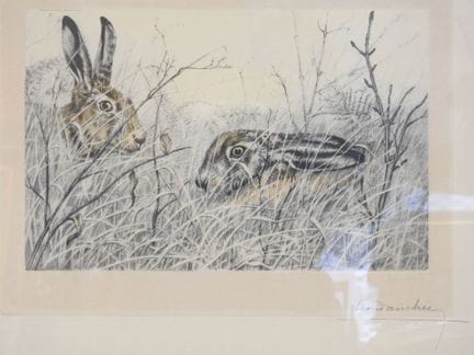 Léon DANCHIN (1887-1938)
Lièvres
Lithographie en c