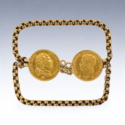 Bracelet sur deux rangs mailles ajourées en or 18 