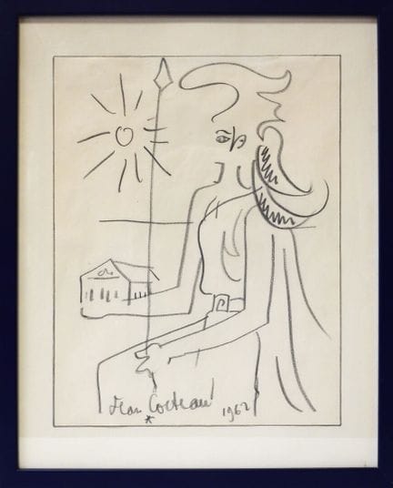 让·科克托（1889-1963）
《共和国的寓言》。
石墨画。
画面底部签名并标注1962年
33 