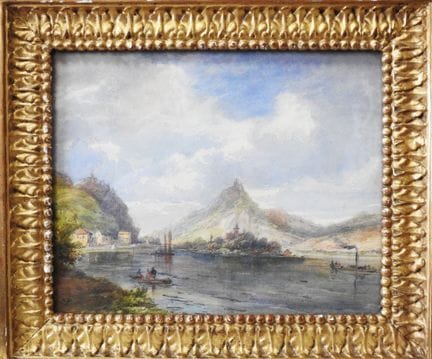 École ANGLAISE du XIXeme siècle
Lac sur fond de mo