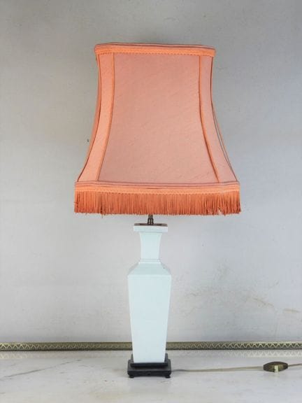 LAMPADA in porcellana celadon a sezione quadrata, 