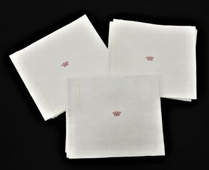 Juego de NUEVE SERVILLETAS de algodón damascado, b