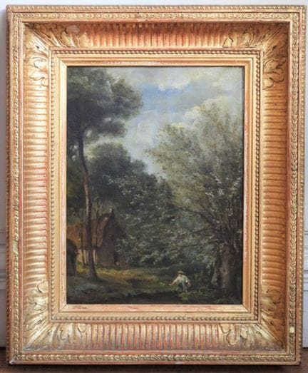 19th-century French school. Lively landscape featu