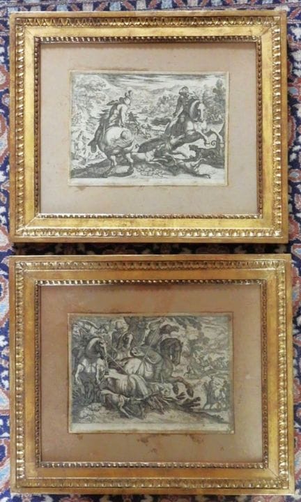 After Antonio TEMPESTA. Hunting Scenes. Pair of an
