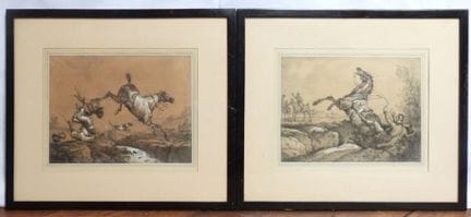 Carle VERNET, da un'opera di. Cadute da cavallo. D