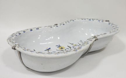 ROUEN - Earthenware bidet basin with floral decora