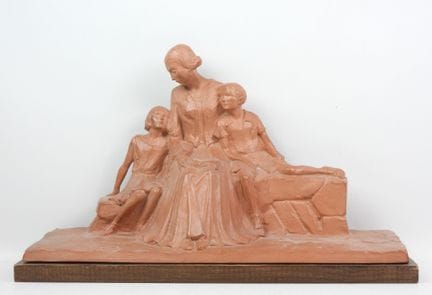 Yvon ROY (20th century) - Woman and children sitti