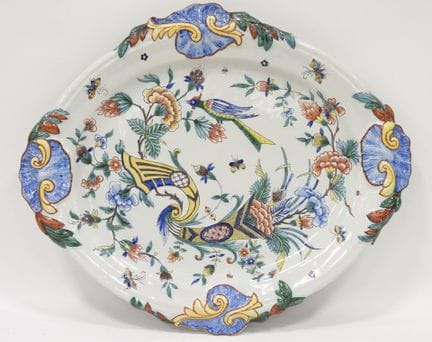 DESVRES - FOURMAINTRAUX COURQUIN. Large polychrome