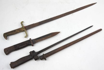 Three bayonets, including a German Model 84/98 bay
