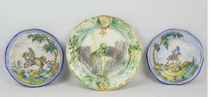TALAVERA NIVEIRO  – Zwei Steingut-Teller mit Lands