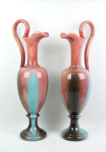 Pierre PERRET (1850–1926), for Vallauris. Pair of 