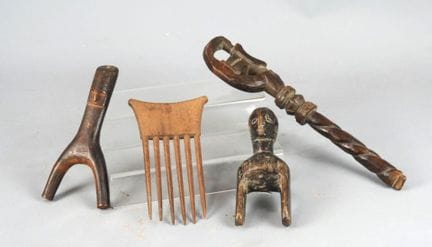 BAOULE, Côte d'Ivoire.
Quatre sujets en bois repré