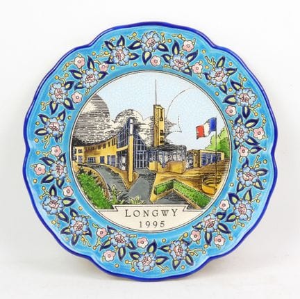 LONGWY, Saint Jean de l'Aigle—polychrome enamel pl