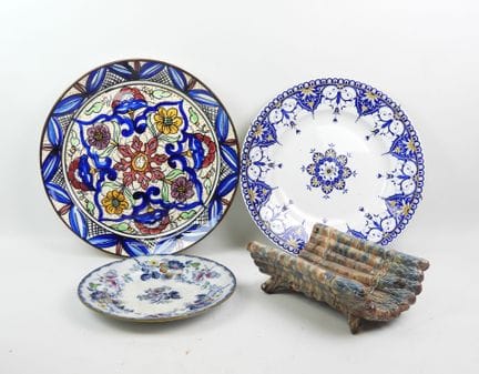 Two dishes, including one from Sarreguemines, a Ne
