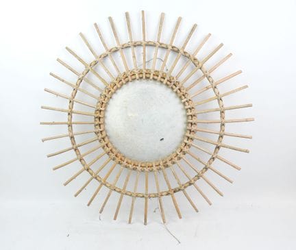Rattan sun mirror; Diameter: 57 cm (shows signs of
