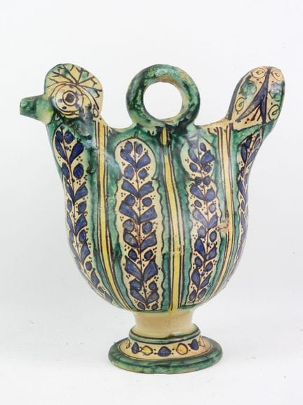 North Africa - Ceramic rooster-shaped jug decorate
