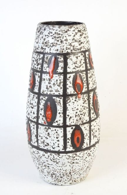 GERMANY : Vase "Fat Lava" en faïence polychrome bl