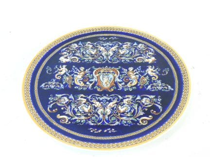 GIEN : Important plat en faïence Renaissance fond 