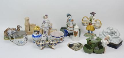 Eight earthenware and porcelain salt shakers decor