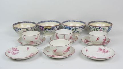 Reynaud à LIMOGES - Quatre tasses et six sous-tass