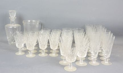 A 47-piece set of Saint-Louis-style cut crystal gl