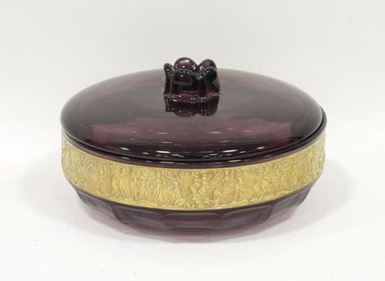 MOSER, Czech Republic. Amethyst crystal bowl adorn