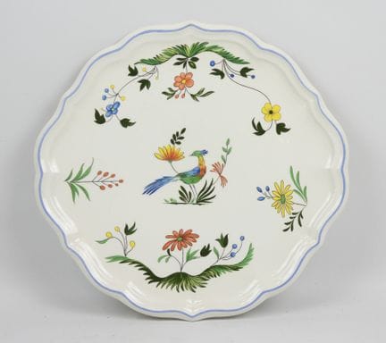 GIEN - Plat chantourné en porcelaine modèle "oisea