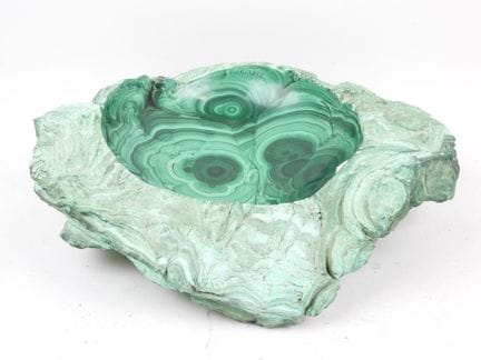 Important vide-poche en malachite. H.:10  L.: 35 P