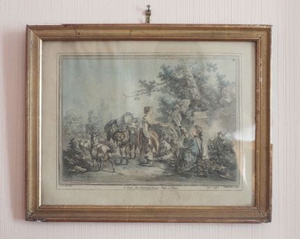Jean Baptiste HUET, según: Escena pastoral. Grabad