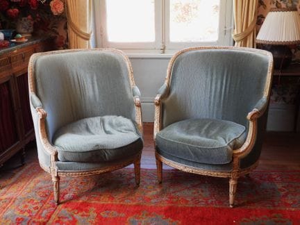 PAR DE SILLONES «BERGÈRE» DE ESTILO «CORBEILLE» de