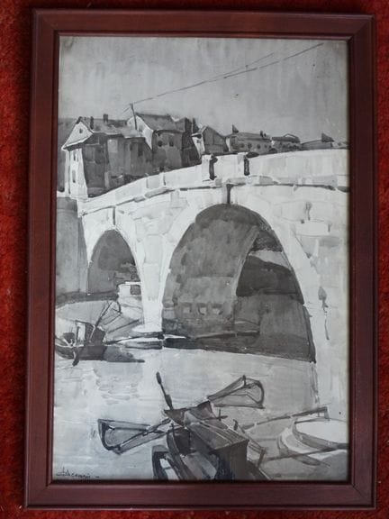 Albert DECARIS (1901-1988): El puente. Lavado de t