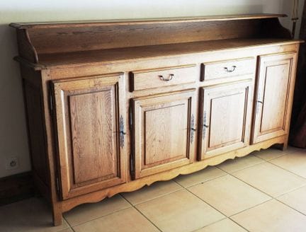 Rectangular oak sideboard with two drawers at the 