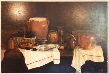 P. WILFF (XXème s.). Nature morte au foie gras, pa