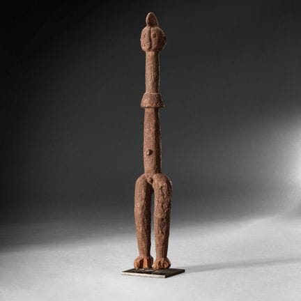 Jukun, Nigeria - Figure. Wood with crusty patina, 