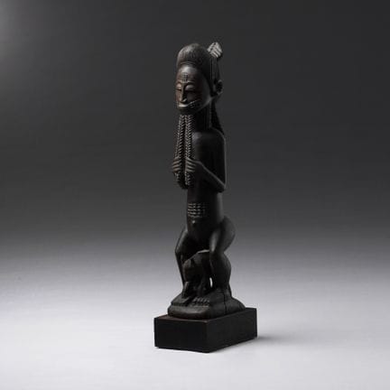 Baule, Ivory Coast - Figure. Wood with dark brown 