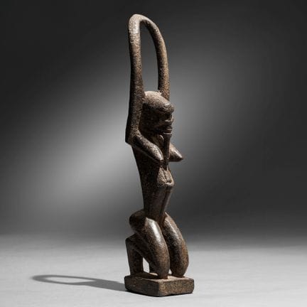Tellem, Mali - Figure. Wood with beautiful dark cr