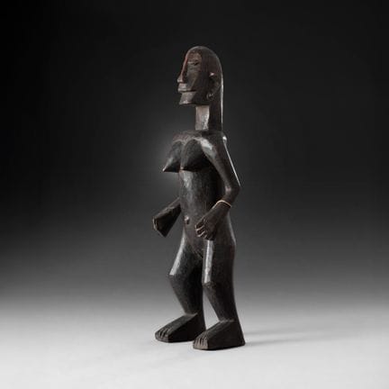 Bambara, Mali - Figure. Wood with dark brown patin