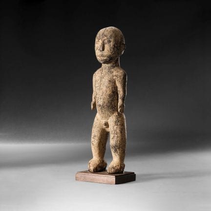 Lobi, Burkina Faso - Figure. Wood with clear and c