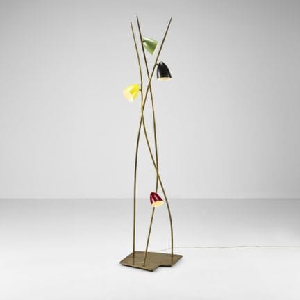 . Lampada da terra Struttura in ottone, diffusori 