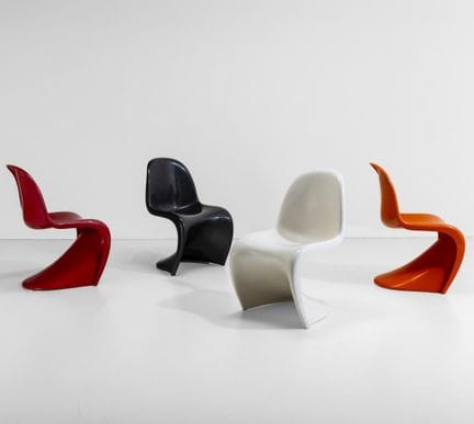 Verner Panton . Quattro sedie mod. Panton Struttur