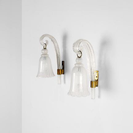 Paolo Venini . Due lampade a parete mod. 5809 a un