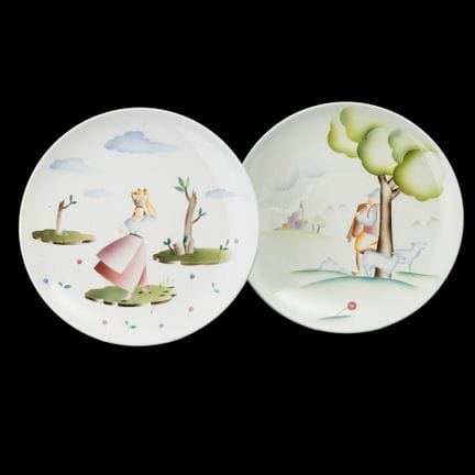 . Galvani, Pordenone, vers 1935. Paire d’assiettes