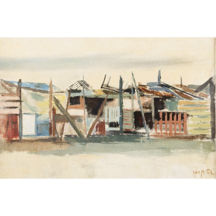 威廉·阿帕普（瓦莱塔 1918 — 罗马 1970）
《带房屋的一瞥》
1969年，40×60厘米，