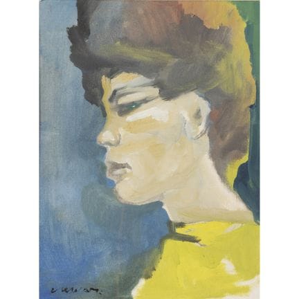 米诺·马卡里（锡耶纳 1898年—罗马 1989年）
《一位女士的侧影》
40×30 厘米，布面油画