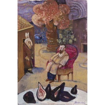 安东尼奥·波森蒂（卢卡 1933—2016）
《哈维的来访》
1994年，30×20厘米，油画布板，
