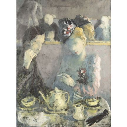 埃利亚诺·范图齐（摩德纳 1909 — 维罗纳 1987）
《酒吧里的情侣》
1964年，73×54