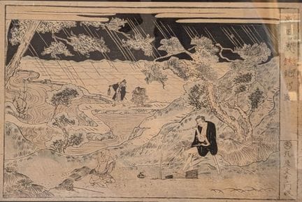日本，江户-明治时期
5幅大版版画套装：
-丰国一：演员三代目坂东三津五郎；剧目《假名手本忠臣藏》第